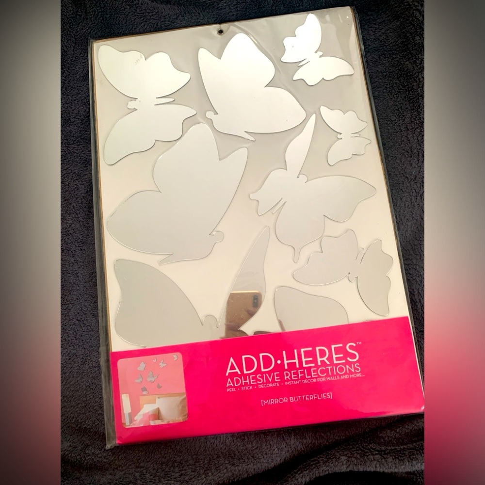 NWT Kohl’s Add Heres Mirrored Butterflies adhesive reflections decor